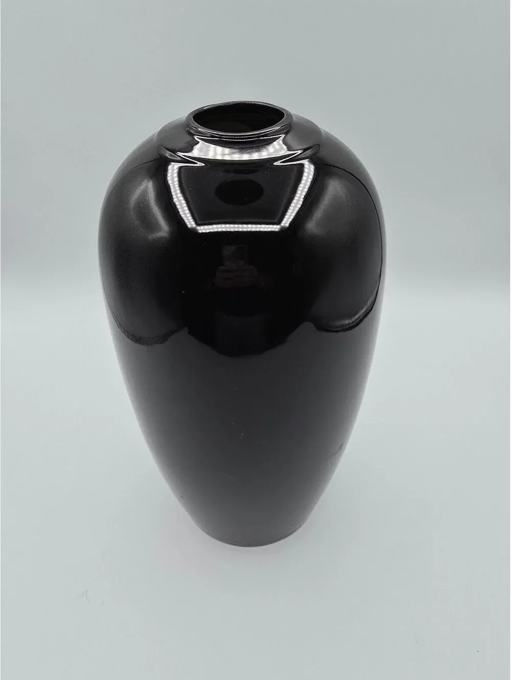 Vintage Srednick Collection Black Ceramic Vase Japan 1980s Modernist 10.5